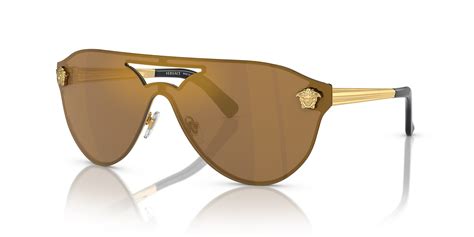 Versace VE2161 01 Brown Mirror Bronze & Gold Sunglasses